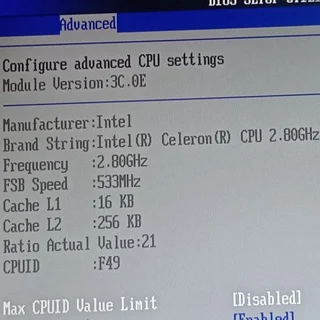 Intel Celeron D 336 2.80GHz 256KB Socket 775