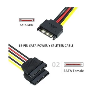 Converter 15Pin SATA to SATA 1to2