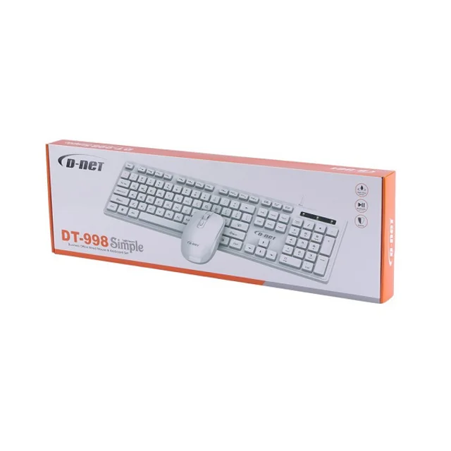D-Net DT-998 White Keyboard and Mouse